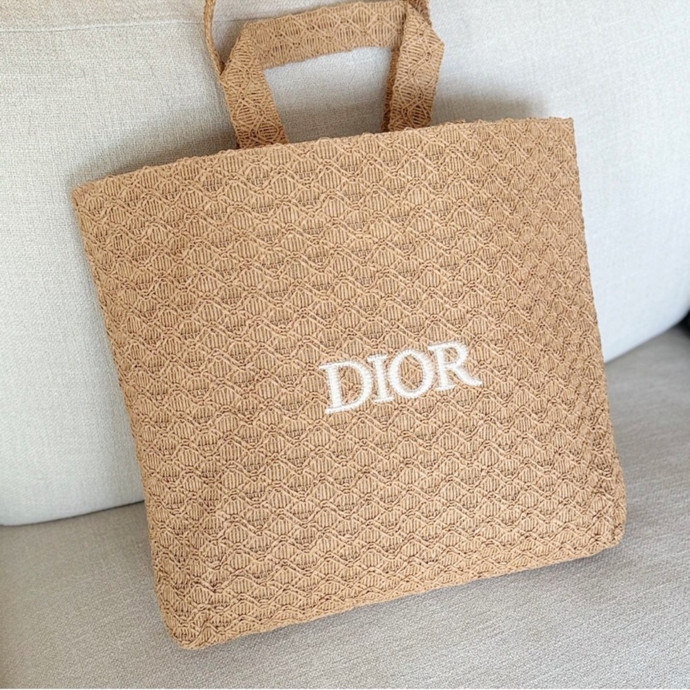 Dior Tan Woven Logo Tote